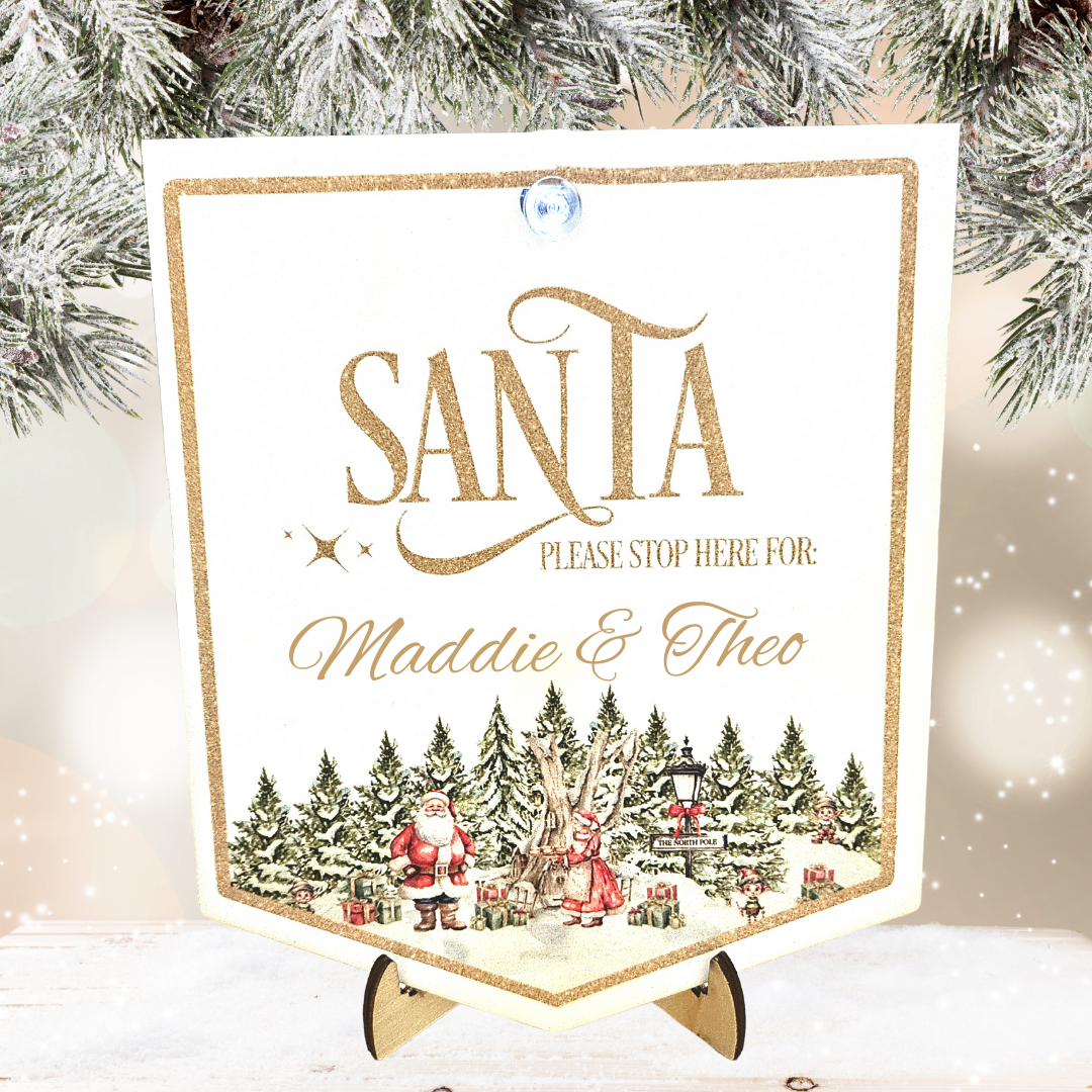 Personalised Santa Stop Here Banner