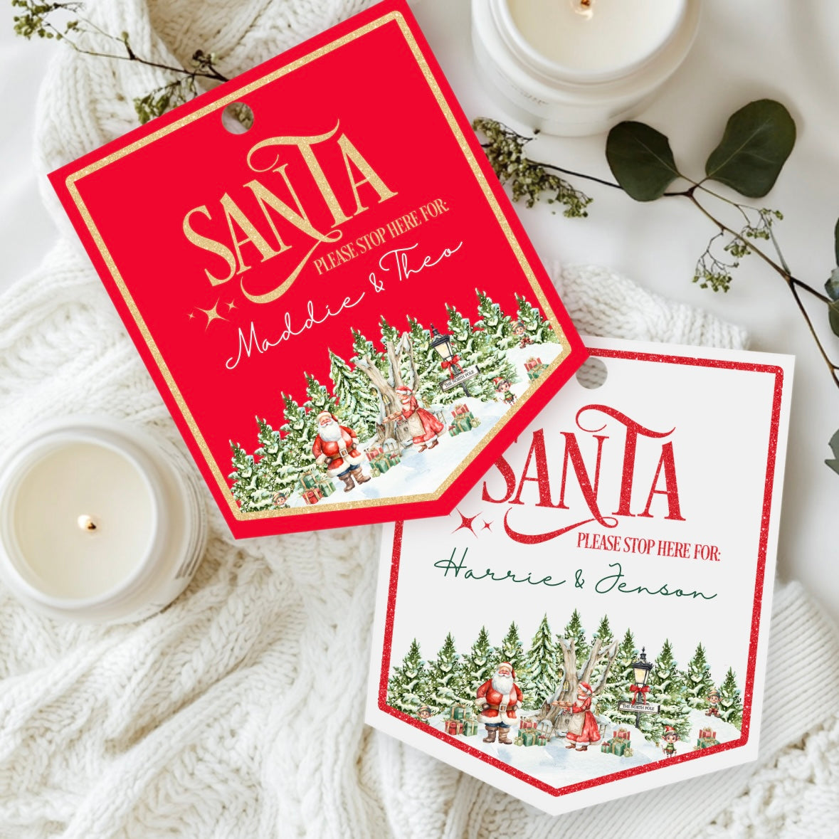 Personalised Santa Stop Here Banner